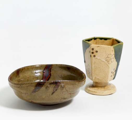 Mokuzuke im Oribe-Stil und Sommer-Teeschale mit Bambusdekor - фото 1