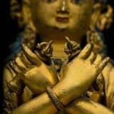Feine feuervergoldete Bronze des Vajradhara auf einem Lotos - photo 2