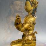 Feine feuervergoldete Bronze des Vajradhara auf einem Lotos - Foto 5