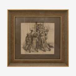 Drawing Scene by the Tram 1928 