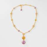 Bulgari. Collier 'Parentesi Cocktail' in Roségold mit Edelstein-Besatz. - Foto 1