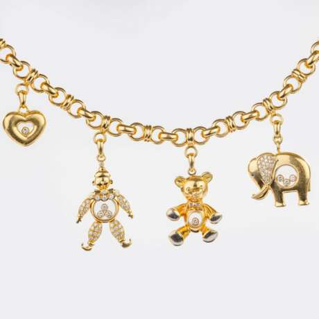 Chopard. Brillant Armband mit 4 Anhängern 'Happy Diamonds'. - Foto 2