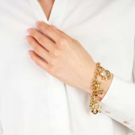 Chopard. Brillant Armband mit 4 Anhängern 'Happy Diamonds'. - Foto 3