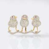 Aparte Diamant-Brosche 'Petits oiseaux'. - photo 1