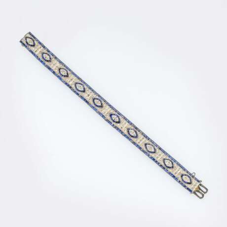 Art-déco Saphir-Diamant Armband. - photo 2