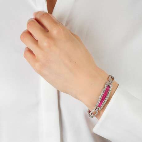 Farbfeines Rubin-Brillant Armband. - photo 3