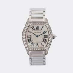Cartier. Damen-Armbanduhr 'Tortue' mit Brillanten.