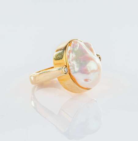 Großer Perl-Brillant Ring. - photo 1