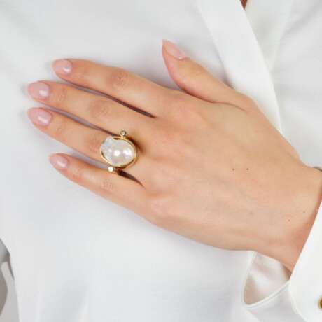 Großer Perl-Brillant Ring. - photo 2
