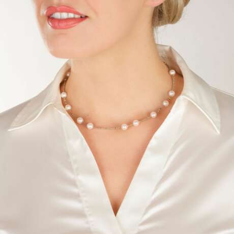 Schmuckmanufaktur Gellner. Diamant-Kette mit Perl-Besatz. - photo 3