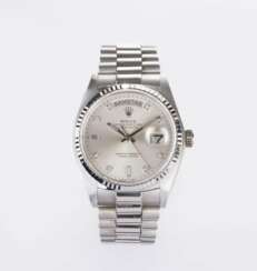 Rolex. Herren-Armbanduhr 'Day-Date 36' Weißgold mit Diamanten.