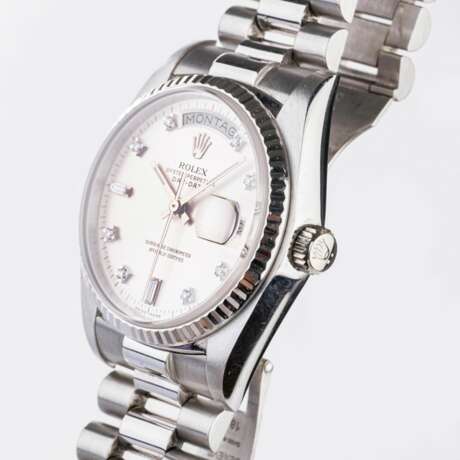 Rolex. Herren-Armbanduhr 'Day-Date 36' Weißgold mit Diamanten. - photo 2