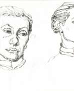 Kate Lassen. Käte Lassen (Flensburg 1880 - Flensburg 1956). Zwei Motive: Norderstraße und Kopfstudie.