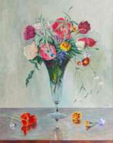Emil Orlik (Prag 1870 - Berlin 1932). Blumen in einer Glasvase.
