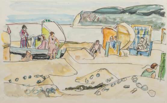 Ivo Hauptmann (Erkner 1886 - Hamburg 1973). Am Strand von Hiddensee. - photo 1