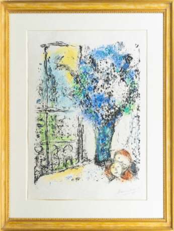 Marc Chagall (Witebsk 1887 - St.-Paul-de-Vence 1985). Le Bouquet Bleu. - photo 2