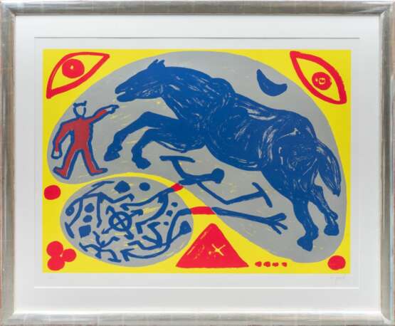 A. R. Penck (Dresden 1939 - Zürich 2017), eigentl. Ralf Winkler. Mongole mit Pferd. - фото 2
