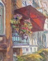 André Krigar (Berlin 1952). Der rote Sonnenschirm.