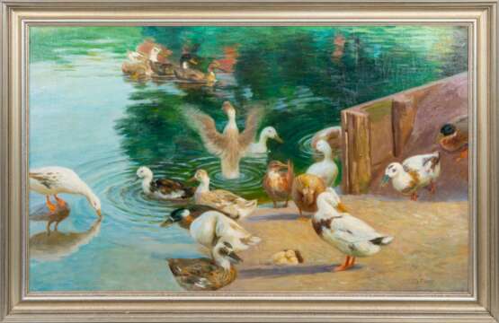 Julius von Ehren (Altona 1864 - Hamburg 1944). Enten am Ufer. - photo 2
