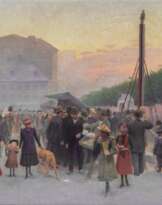 Julius von Ehren (Altona 1864 - Hamburg 1944). Sommerabend auf dem Spielbudenplatz.