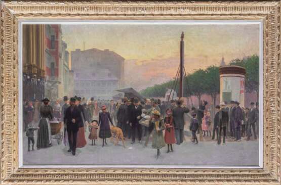Julius von Ehren (Altona 1864 - Hamburg 1944). Sommerabend auf dem Spielbudenplatz. - photo 2