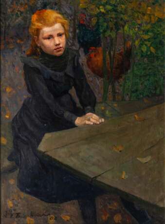 Fritz Friedrichs (Hamburg 1882 - Hoopte 1928). Mädchen am Gartentisch. - photo 1