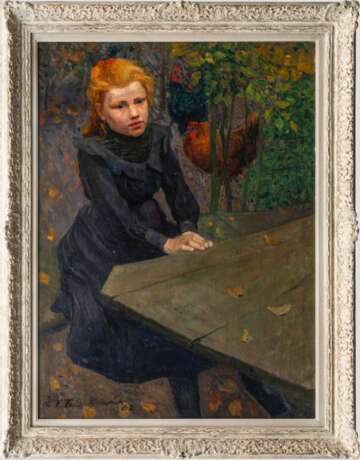 Fritz Friedrichs (Hamburg 1882 - Hoopte 1928). Mädchen am Gartentisch. - photo 2