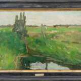 Thomas Herbst (Hamburg 1848 - Hamburg 1915). Marschlandschaft mit Gatter. - photo 2