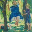 Ernst Eitner (Hamburg 1867 - Hamburg 1955). Maria, die Tochter des Künstlers auf der Schaukel. - Prix ​​des enchères