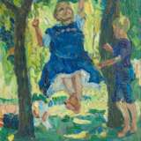 Ernst Eitner (Hamburg 1867 - Hamburg 1955). Maria, die Tochter des Künstlers auf der Schaukel. - photo 1