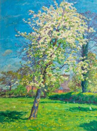 Ernst Eitner (Hamburg 1867 - Hamburg 1955). Blühender Obstbaum. - Foto 1