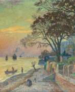 Эрнст Эйтнер. Ernst Eitner (Hamburg 1867 - Hamburg 1955). Abend an der Elbe - Strand in Övelgönne.