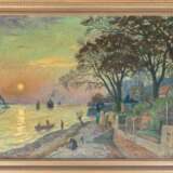 Ernst Eitner (Hamburg 1867 - Hamburg 1955). Abend an der Elbe - Strand in Övelgönne. - photo 2