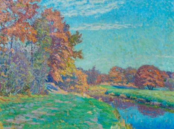Ernst Eitner (Hamburg 1867 - Hamburg 1955). Herbsttag an der Alster. - photo 1
