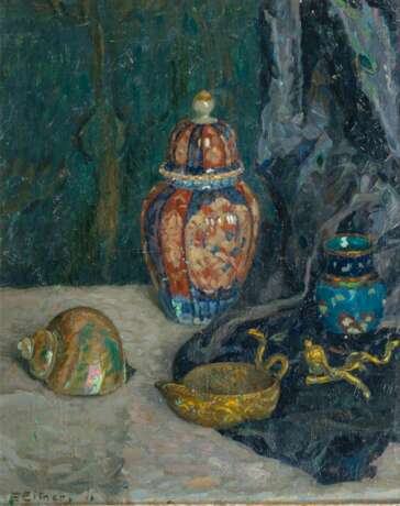 Ernst Eitner (Hamburg 1867 - Hamburg 1955). Stillleben mit Muscheln und japanischer Vase. - photo 1