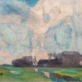 Hans Peter Feddersen (Westerschnatebüll 1848 - Kleiseerkoog 1941). Kleiseerkoog mit Wolkenhimmel. - photo 1