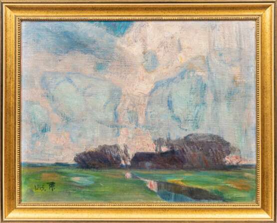 Hans Peter Feddersen (Westerschnatebüll 1848 - Kleiseerkoog 1941). Kleiseerkoog mit Wolkenhimmel. - photo 2