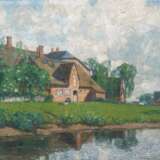 Hans Peter Feddersen (Westerschnatebüll 1848 - Kleiseerkoog 1941). Gehöft am Wasser. - photo 1