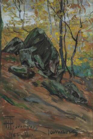 Hans Peter Feddersen (Westerschnatebüll 1848 - Kleiseerkoog 1941). Felsen im Taunus. - photo 1