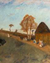 Otto Modersohn (Soest 1865 - Fischerhude 1943). Festtag in Worpswede.