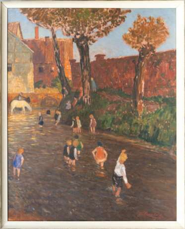 Fritz Overbeck (Bremen 1869 - Worpswede 1909). Badende Kinder in Aschersleben. - Foto 2