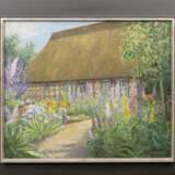 Carl Emil Uphoff (Witten/Ruhr 1885 - Worpswede 1971). Brünjeshof mit Blumenbeet - Paulas Atelier. - Foto 2