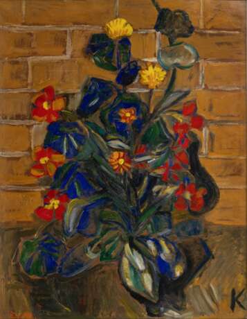 Alfred Kollmar (Bietigheim 1886 - Worpswede 1937). Blumen vor Ziegelwand. - фото 1