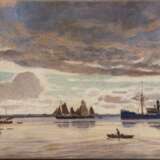 Friedrich Kallmorgen (Altona 1856 - Grötzingen 1924). Abendstimmung auf der Elbe. - photo 1