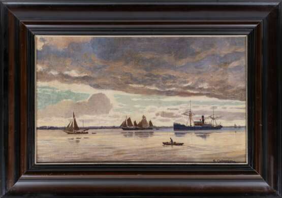 Friedrich Kallmorgen (Altona 1856 - Grötzingen 1924). Abendstimmung auf der Elbe. - photo 2