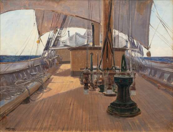 Carl Becker (Hameln 1862 - Hamburg 1926). Auf Deck. - photo 1