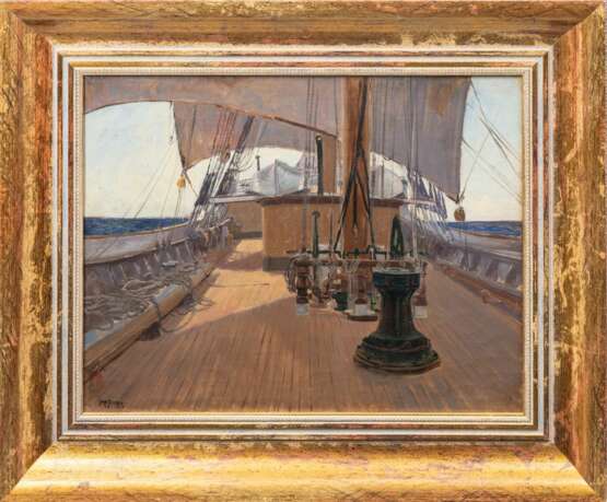 Carl Becker (Hameln 1862 - Hamburg 1926). Auf Deck. - photo 2