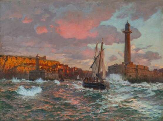 Carl Becker (Hameln 1862 - Hamburg 1926). Hafeneinfahrt von Whitby. - photo 1