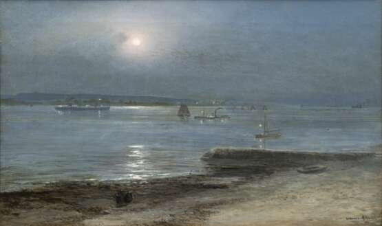 Carl Wilhelm Hugo Schnars-Alquist (Hamburg 1855 - Hamburg 1939). Elbe bei Mondschein. - photo 1