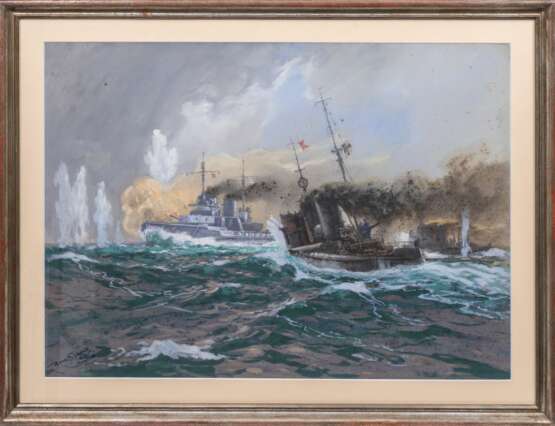 Hans Bohrdt (Berlin 1857 - Berlin 1945). Deutsche Torpedoboote beim Angriff am Abend der Skagerrak-Schlacht am 31. Mai 1916. - photo 2